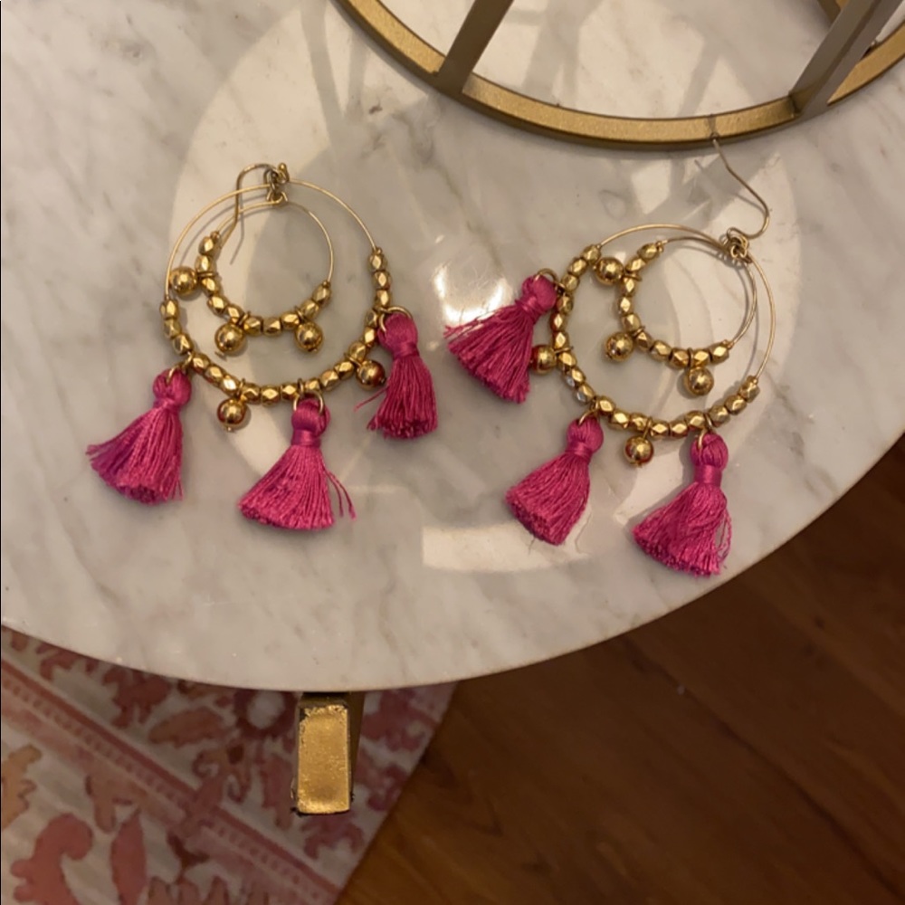 Lilly Pulitzer Tassel Hoop Earrings